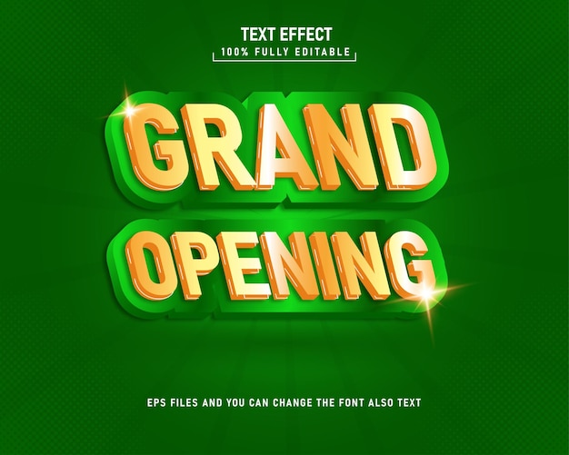 Efecto de texto editable de gran inauguración