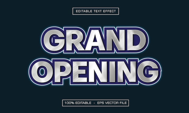 Efecto de texto editable de gran inauguración