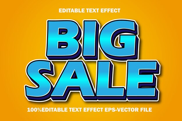 Efecto de texto editable de gran venta Estilo de gradiente de relieve 3D