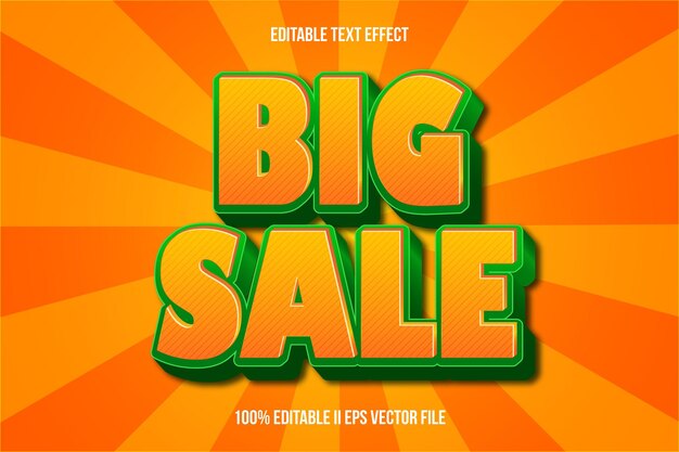 Efecto de texto editable de gran venta Estilo de gradiente de relieve 3D