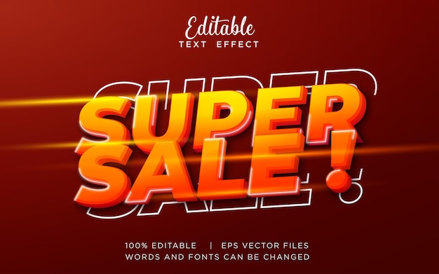 Efecto de texto editable gran venta venta flash venta caliente super venta oferta flash mega venta super oferta