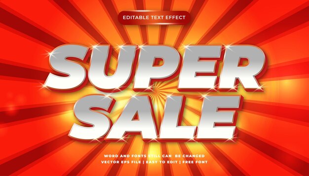 Efecto de texto editable gran venta venta flash venta caliente super venta oferta flash mega venta super oferta