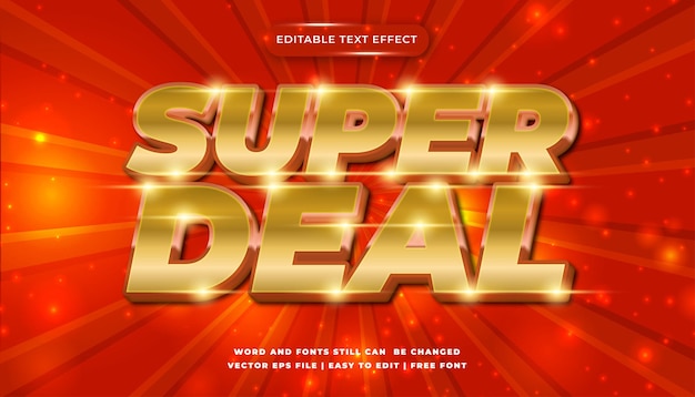 Efecto de texto editable gran venta venta flash venta caliente super venta oferta flash mega venta super oferta