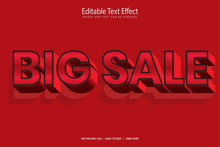 Vector efecto de texto editable de gran venta
