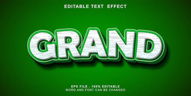 Vector efecto de texto editable grand