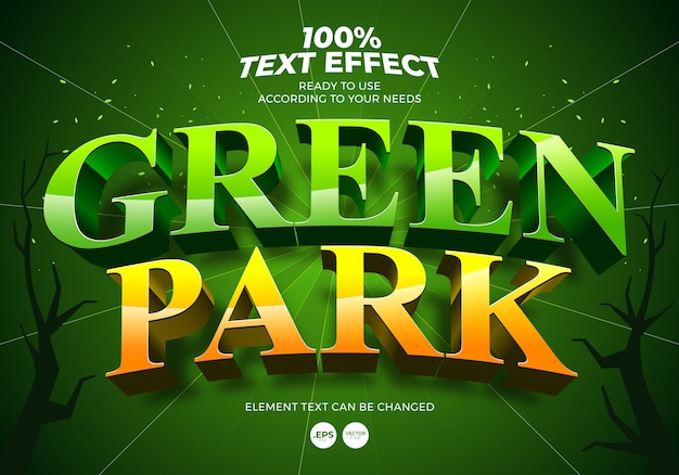 Efecto de texto editable Green Park