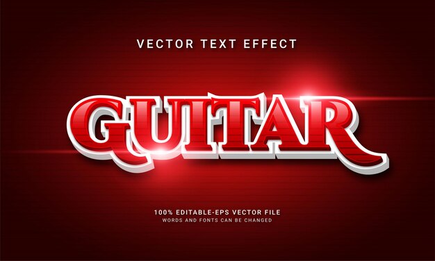 Efecto de texto editable de guitarra con tema musical.