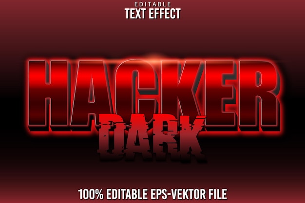 Efecto de texto editable Hacker Estilo degradado 3D oscuro