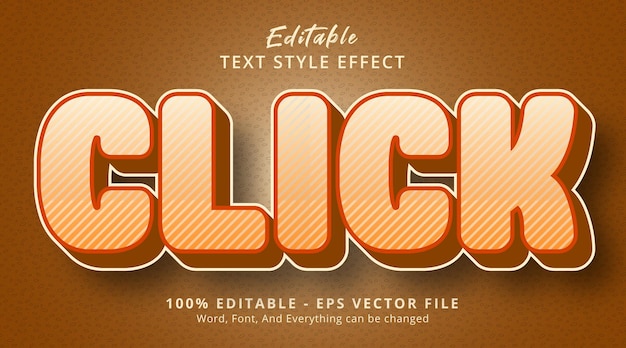 Vector efecto de texto editable, haga clic en el texto en el efecto de estilo de combinación de colores cómicos