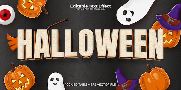 efecto de texto editable de halloween en el estilo de la tendencia moderna