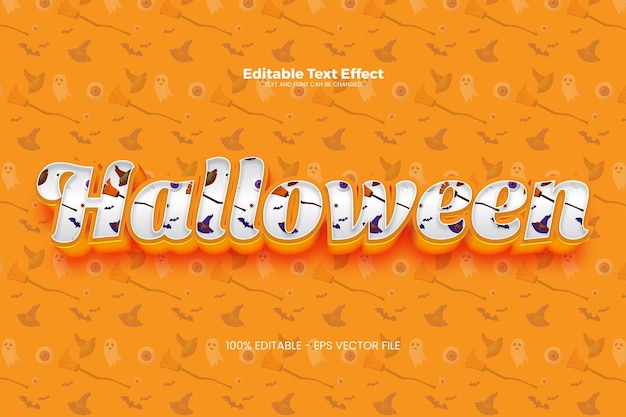 Efecto de texto editable de Halloween en el estilo de la tendencia moderna