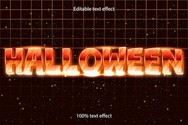 Efecto de texto editable de Halloween retro con estilo moderno
