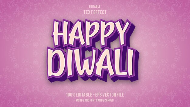 Efecto de texto editable Happy Diwali