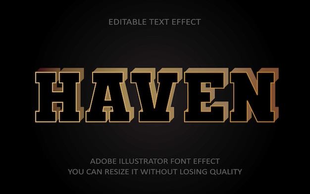 Efecto de texto editable haven