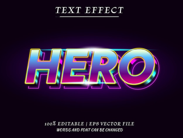 Efecto de texto editable Hero 3D