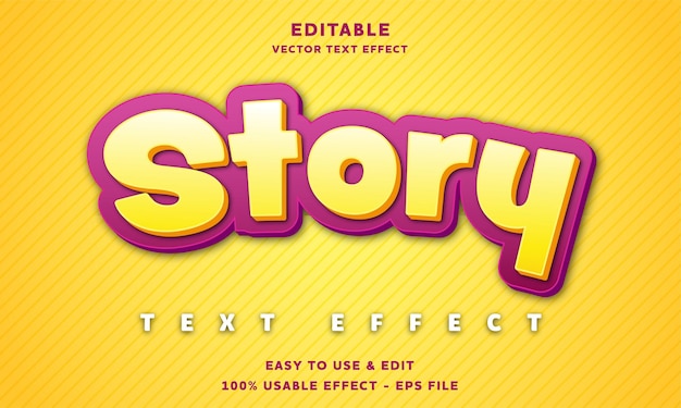 efecto de texto editable de historia con estilo moderno y simple