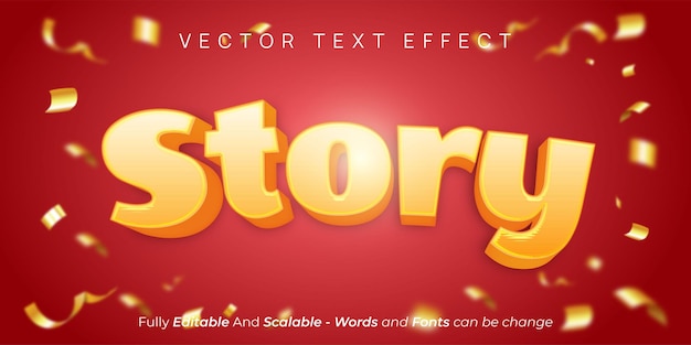 Efecto de texto editable, historia con letras de estilo 3d