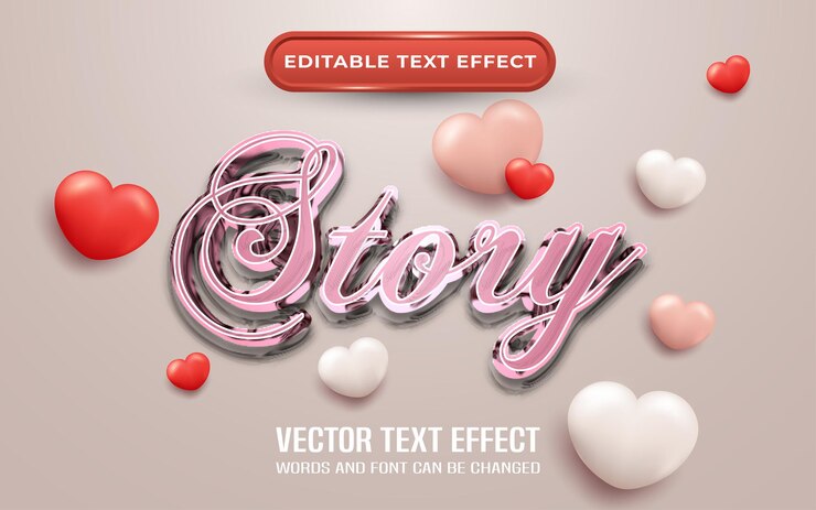 Vector efecto de texto editable de historia