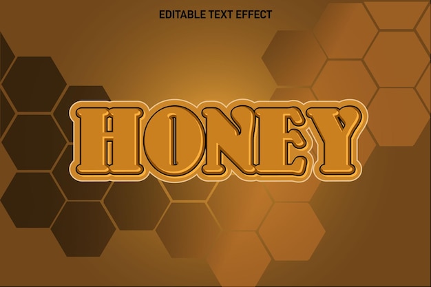 Vector efecto de texto editable honey estilo simple en relieve de 3 dimensiones