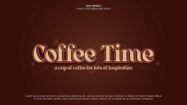 efecto de texto editable de la hora del café