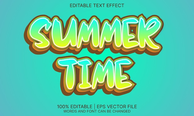 Efecto de texto editable de horario de verano Plantilla de texto de horario de verano para proyecto de diseño