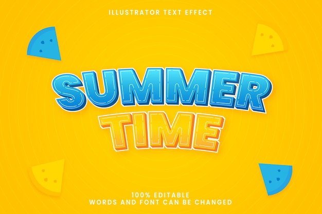 efecto de texto editable de horario de verano