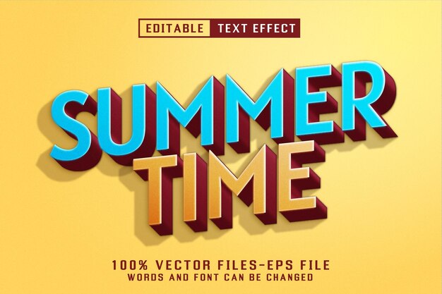 efecto de texto editable de horario de verano
