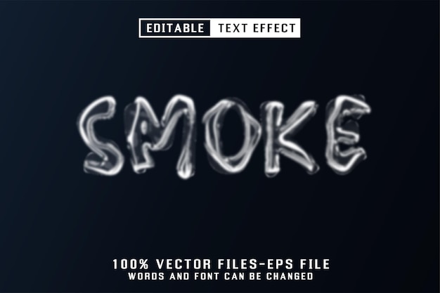 Vector efecto de texto editable de humo