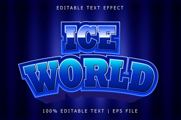 Efecto de texto editable Ice World 3 Dimension Relieve Estilo moderno