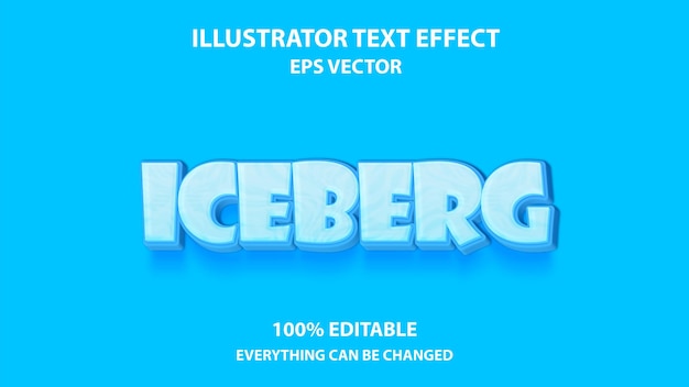 Efecto de texto editable iceberg