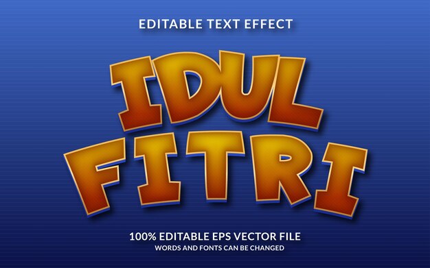 Efecto de texto editable idul fitri