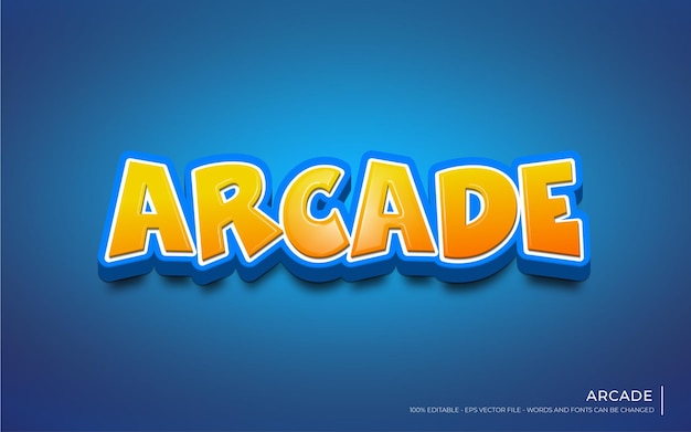 Efecto de texto editable Ilustraciones de estilo Arcade 3D