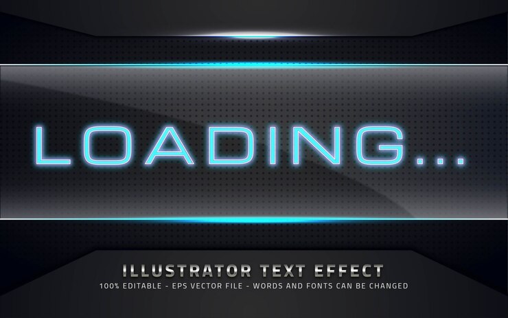 Vector efecto de texto editable, ilustraciones de estilo de carga