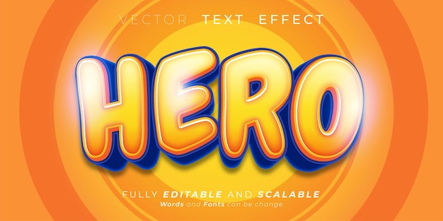 Efecto de texto editable Ilustraciones estilo héroe