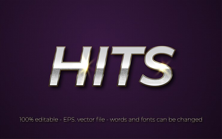 Vector efecto de texto editable, ilustraciones de estilo hits