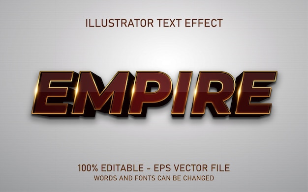 Efecto de texto editable, ilustraciones de estilo Imperio