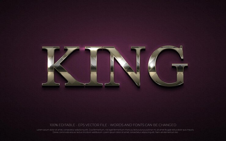 Vector efecto de texto editable ilustraciones de estilo king