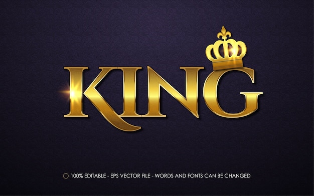 Efecto de texto editable Ilustraciones de estilo King