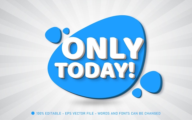 Efecto de texto editable, ilustraciones de estilo Only Today