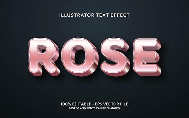 Efecto de texto editable, ilustraciones de estilo rosa