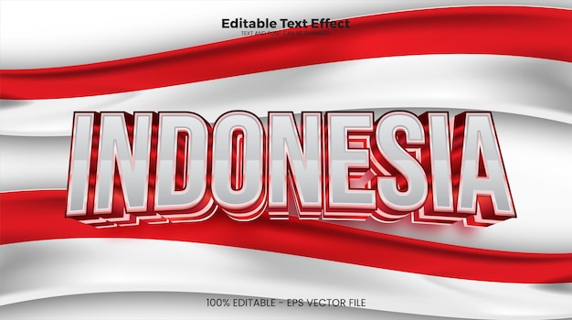 Efecto de texto editable de indonesia en estilo de tendencia moderna