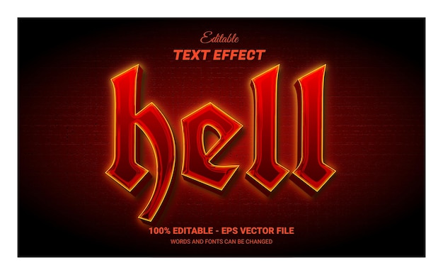 efecto de texto editable de infierno