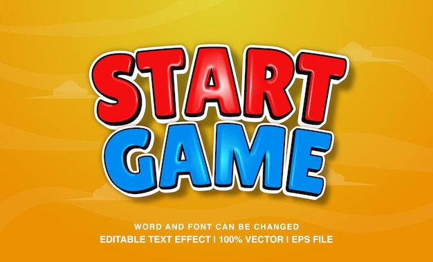 efecto de texto editable inicio del juego