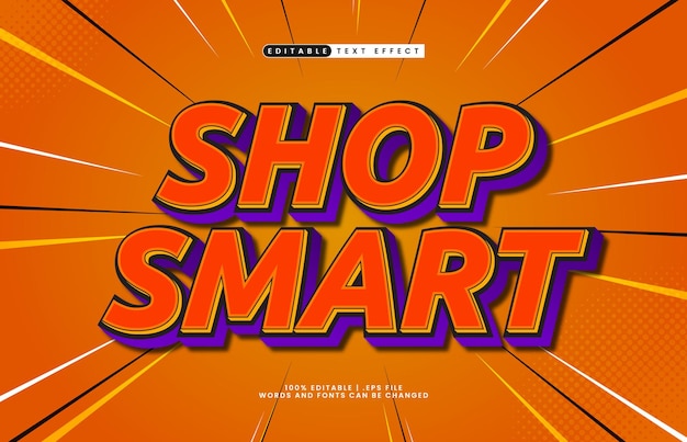 Efecto de texto editable inteligente de tienda con un estilo de texto de venta y promoción
