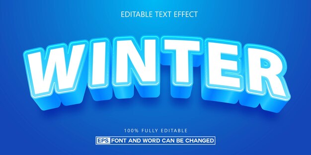 efecto de texto editable de invierno