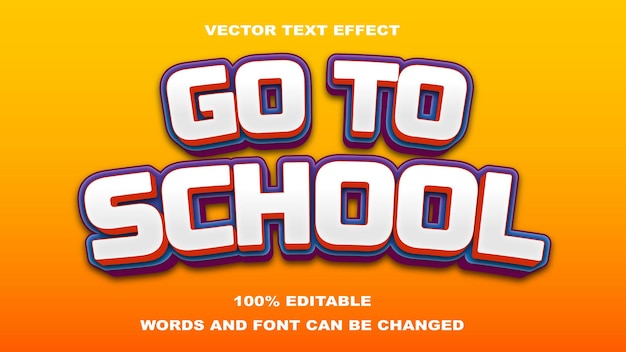 EFECTO TEXTO EDITABLE IR A COLEGIO BLANCO Y MORADO