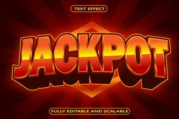 Efecto de texto editable Jackpot Estilo neón en relieve en 3 dimensiones