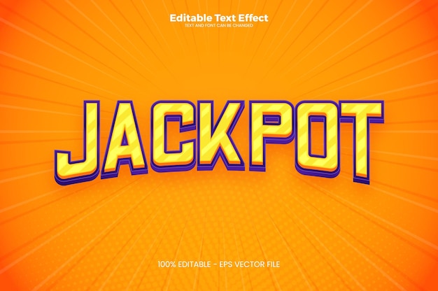 Efecto de texto editable de jackpot en estilo de tendencia moderna premium vector