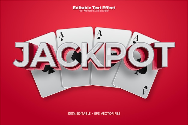 Efecto de texto editable Jackpot en estilo de tendencia moderna