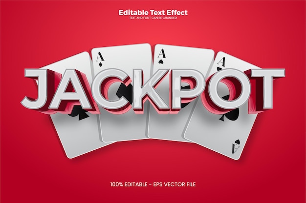 Efecto de texto editable jackpot en estilo de tendencia moderna